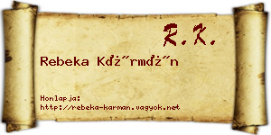 Rebeka Kármán névjegykártya